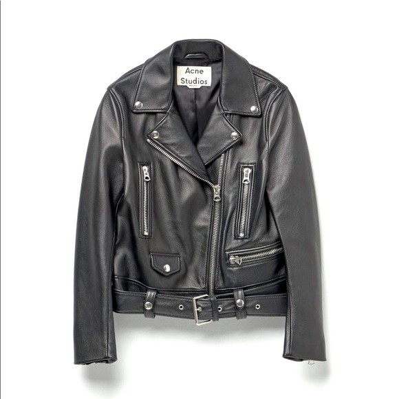 Acne Studios Men’s Leather Moto Jacket - Picture 1 of 15